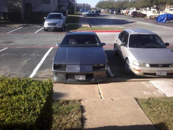 1st day of owning her next to the car I use to drive wow it was a big difference i hated that toyota corolla