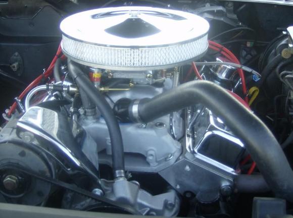 Aluminum heads, Holley 770Ccfm carb, air gap intake, and nitrous oxide