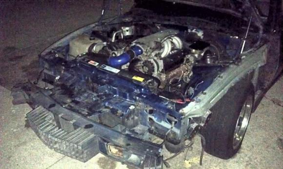 Nose, fenders, and doors gone.