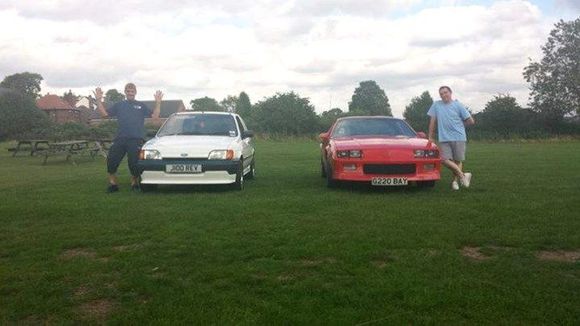 with my good friend and buisness partner beside my rare ford fiesta xrv