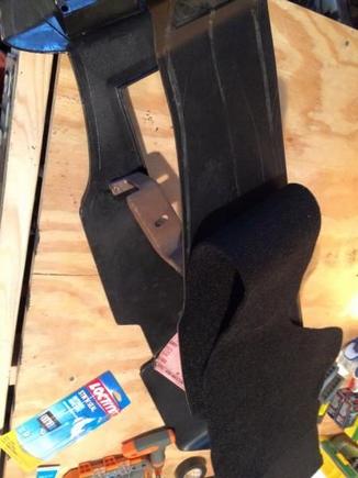 applying carpet to the console.  easier going on than taking it off and also scraping off the old glue.  third gen ranch has interior trim carpet pieces for cheap.  very pleased with the quality.