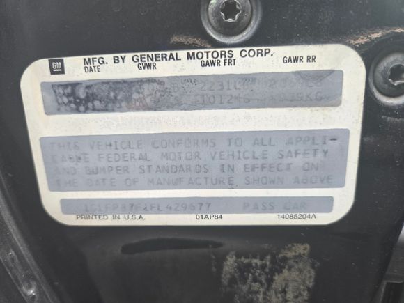 8th digit is F  for LB9