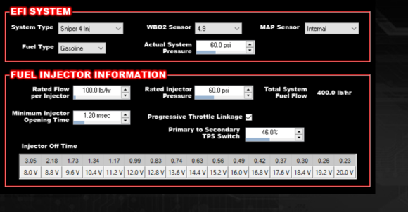 General EFI params. This is all from the wizard, I made no changes here.