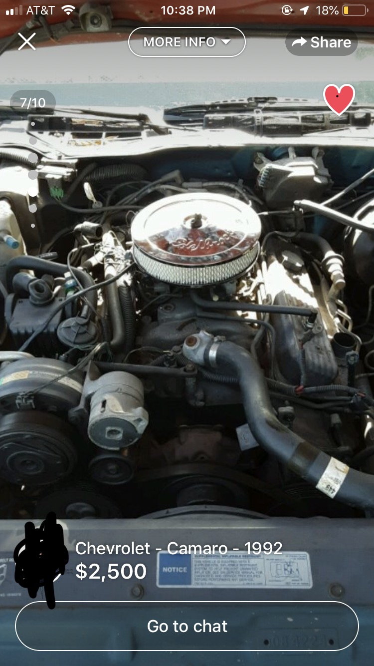 92 Camaro RS 305 TBI stock engine bay? - Third Generation F-Body Message  Boards