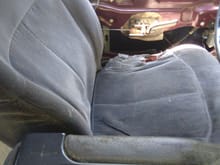 Seat was as you can see torn. Cant see the cement block propping up the back.