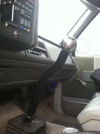 custom made offset shifter and Convert-A-Ball shift knob