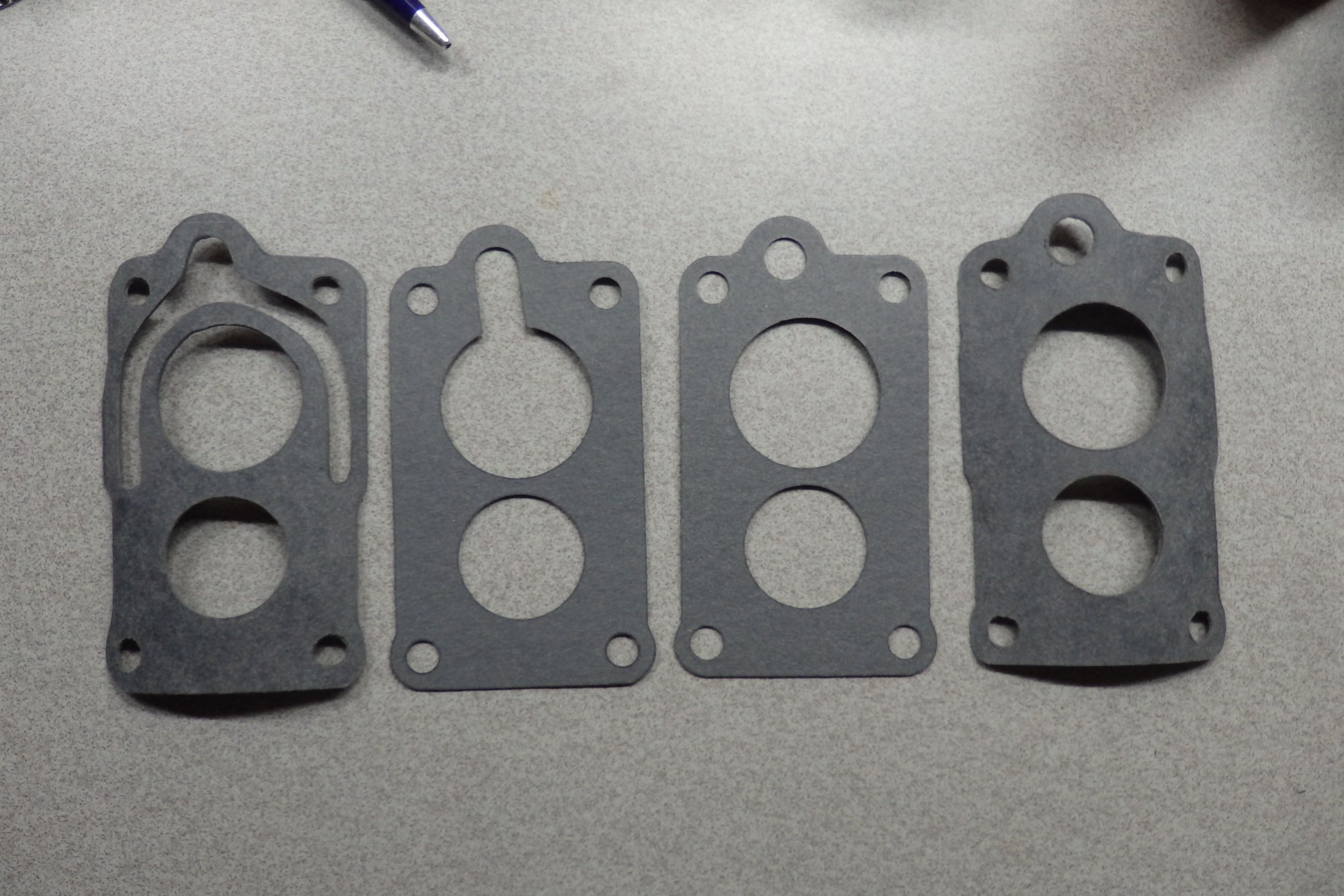 Gaskets I made, comapred to those received from Guaranteed Carburetor
