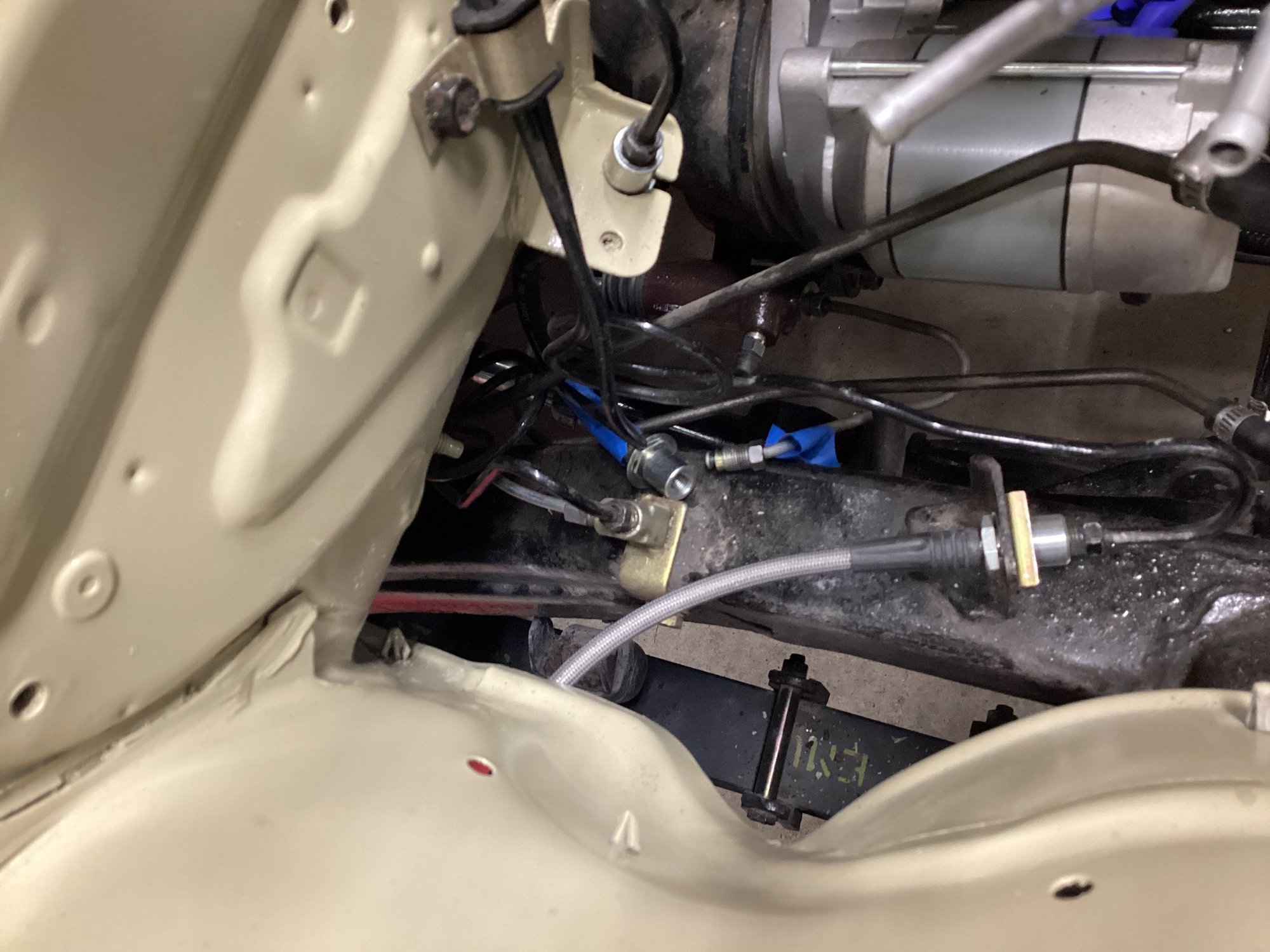 View from above looking down at the lines. 