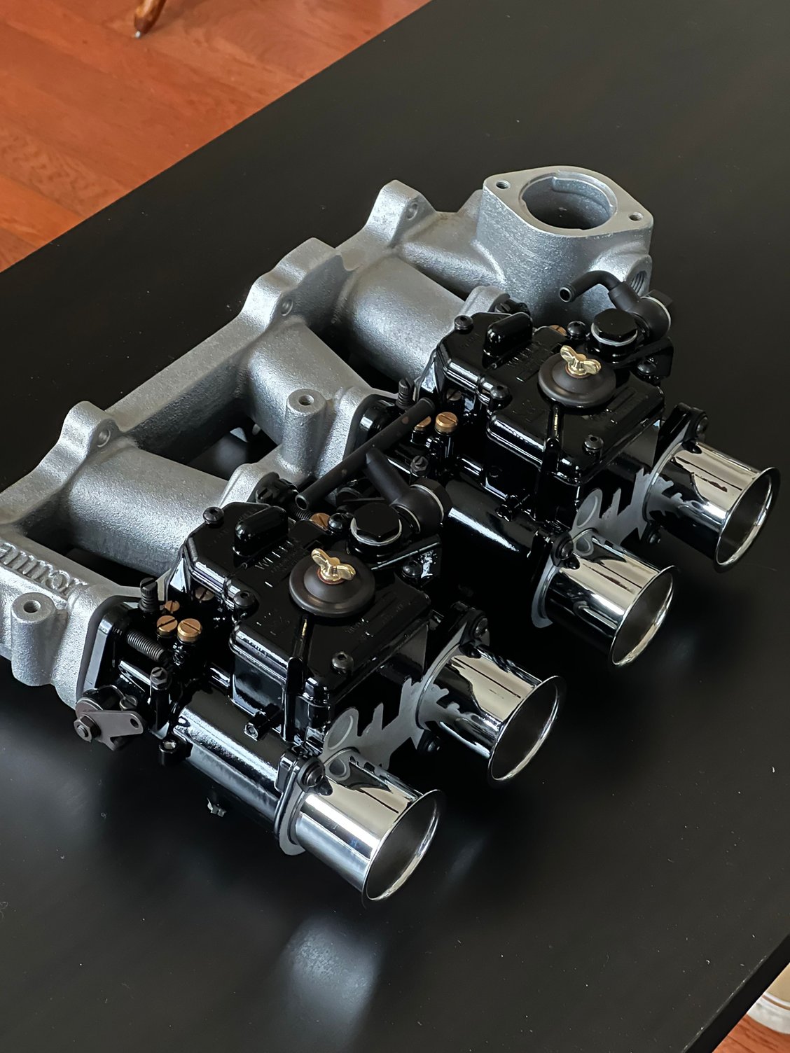 cleaned up weber 45s + intake