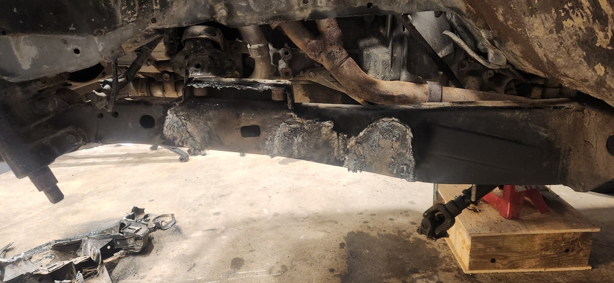 Still have grinding to do. But happy this part is over withpit any damage to truck with burning anything.