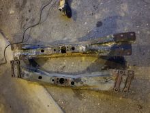 This is a wine by side comparison of the stock V6 cross meber and a 22re cross member. 22re is typically the one to use unless you build one from scratch which is what I did on my other 4runner. How ever if you notice I did half to notch out the front a little bit. Because the bell housing I used is a hair shorter it prevented the trans from aligning with all 4holes. Instead it caught the front two of the cross member only. Can weld a small plate later with 2 holes drilled later on. No big deal