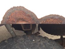 Hoping to be able to sand it down and treat the rust and fill it with bondo with the mesh stuff