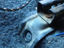 Inside front tab, already folded down, still needs a hole drilled.