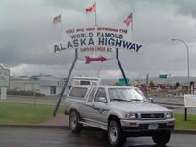 At the start of the Alaskan Highway