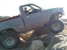 having some fun on the rocks