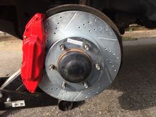 Power slot cross-drilled and slotted directional rotors with rebuilt 231 13WL calipers