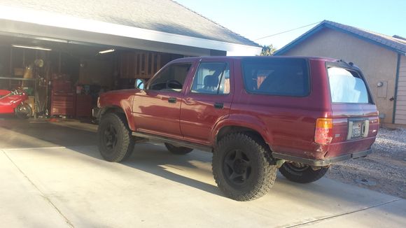 this is Geronimo, my 90 22re 5 spd. just put the tires on last week 33x11.5x16