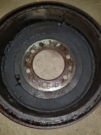 Brake drum, will have to inspect it closely. I didn't feel any sort of lip on it which is a good sign from what I've read. 