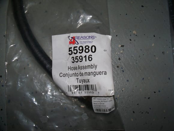 These are the part numbers for the discharge and suction lines that worked for me