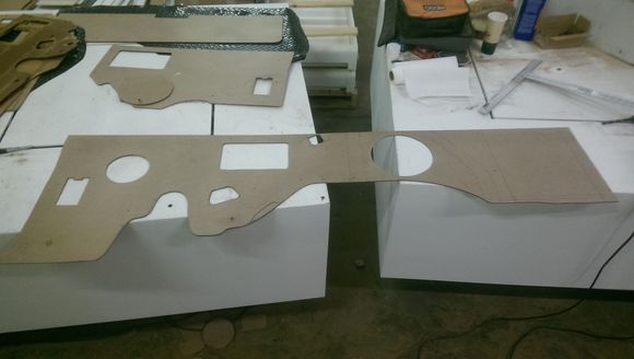 one single panel....going to get pinch trim on the top and bottom edge - ends wrap and tuck under existing pinch trim.  You can see that 10" sub hole is going to be tight.  May have to get some shallow mount subs instead of the ones I have now.