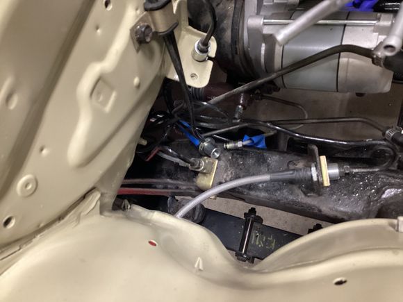 View from above looking down at the lines. 