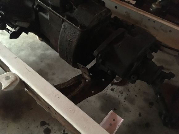 tranfer case crossmember installed