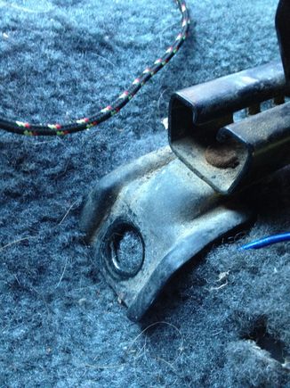 Inside front tab, already folded down, still needs a hole drilled.