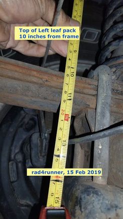 Top of Left Leaf approx 10 inches from Frame