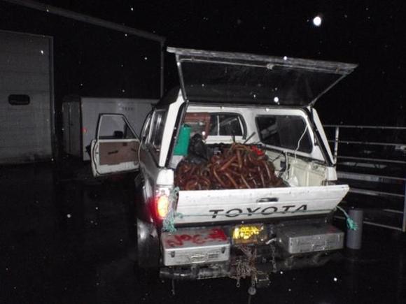 Weight chain .... yay for air bags! Sobs for tailgate
