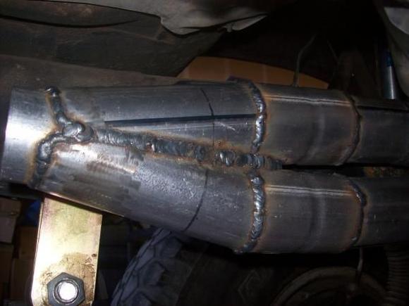 Custom Y pipe made by ME! (probably my favorite part of the exhaust).