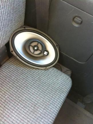 Speaker behind driver's seat. 6x9