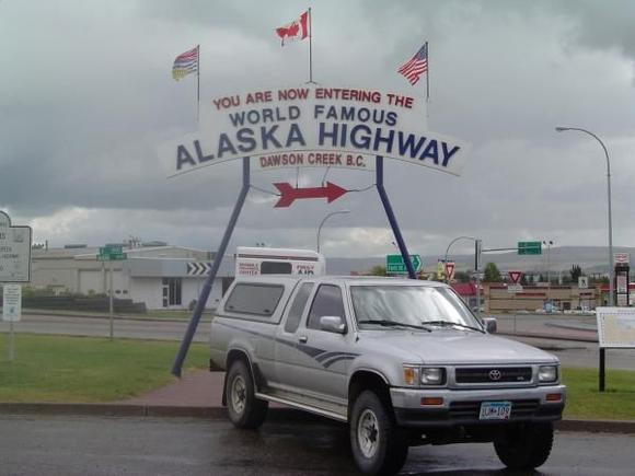 At the start of the Alaskan Highway