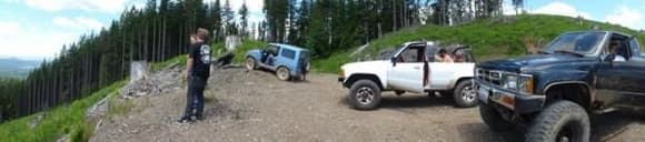 old pic - my white 4runner w/ some buddies @ the top of Walker Valley