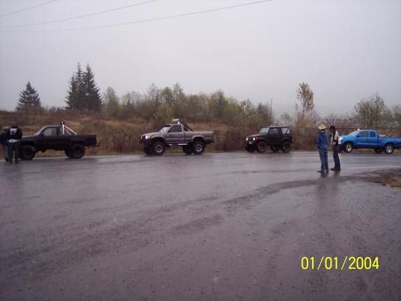 Most of the group, 85 toyota, 89 toyota, 86 samurai, 07 tacoma