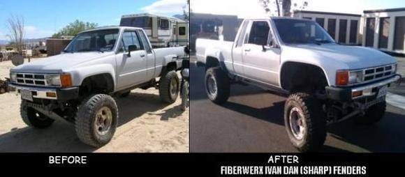 Before and after the new fenders