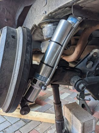 Full compression. Thats 3 inches further up than ome shock from previous setup. OME shocks were great though!