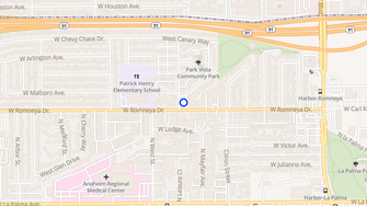 Map for Park Vista Apartments - Anaheim, CA