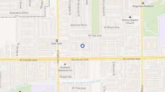 Map for Franciscan Apartments - Anaheim, CA