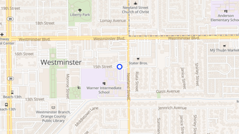 Map for Courtyard Apartments - Westminster, CA