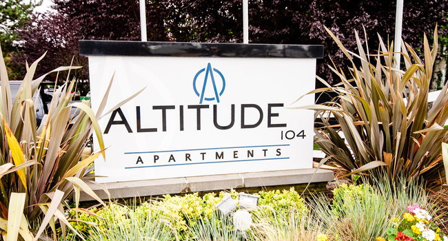 Tacoma Apartments - Altitude 104 Apartments - Sign
